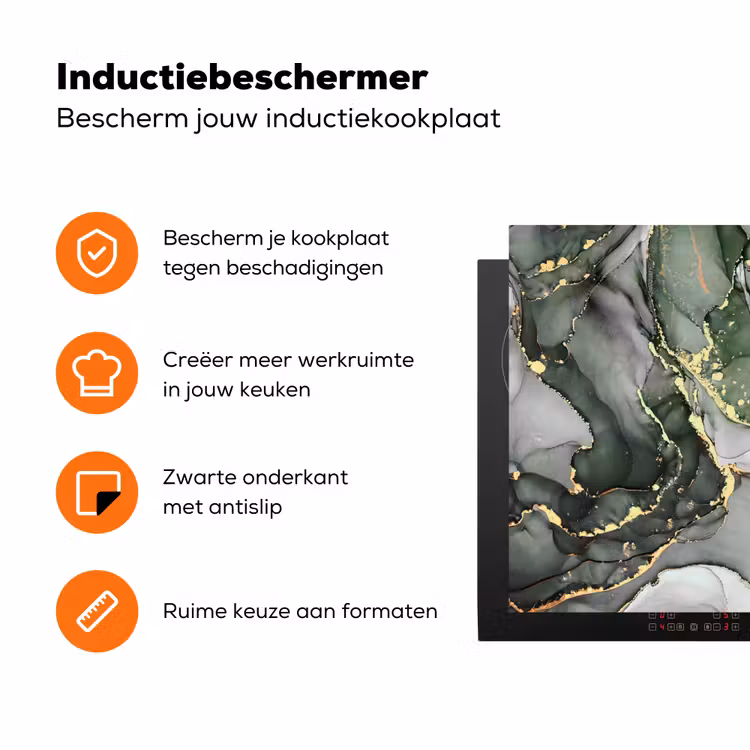 Gouden Aders op Vloeibaar Landschap Inductie beschermer vinyl 3mm klein -zzzzzzz-td-ups