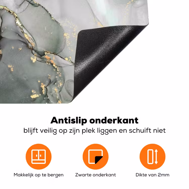 Gouden Aders op Vloeibaar Landschap Inductie beschermer vinyl 3mm klein -zzzzzzz-td-onderkant