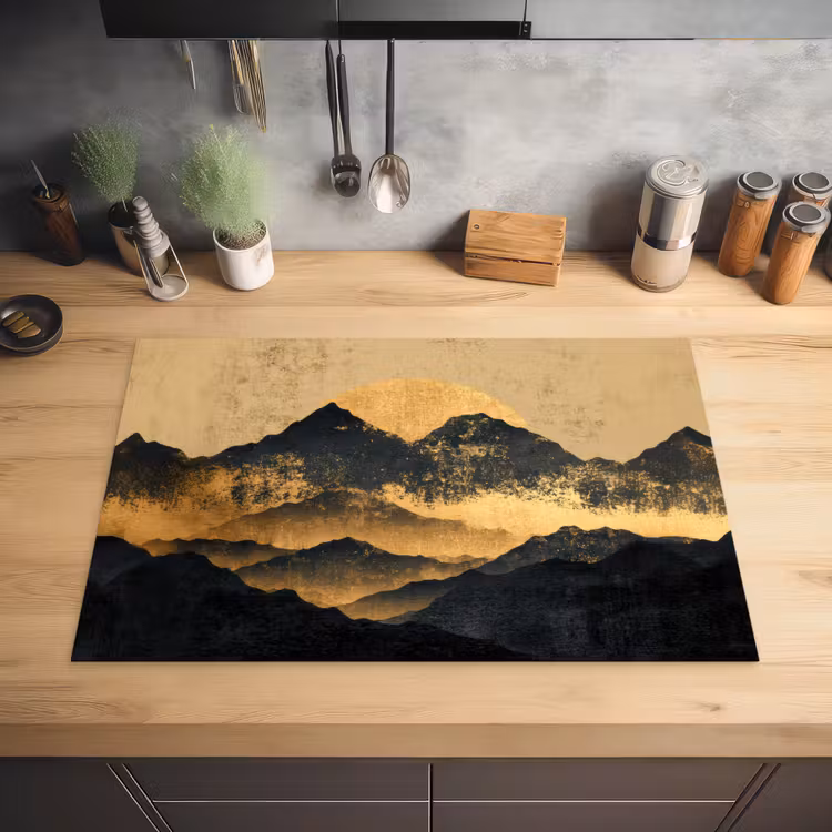 Gouden Bergen bij Maanlicht Inductie beschermer vinyl 3mm klein -sfeer5