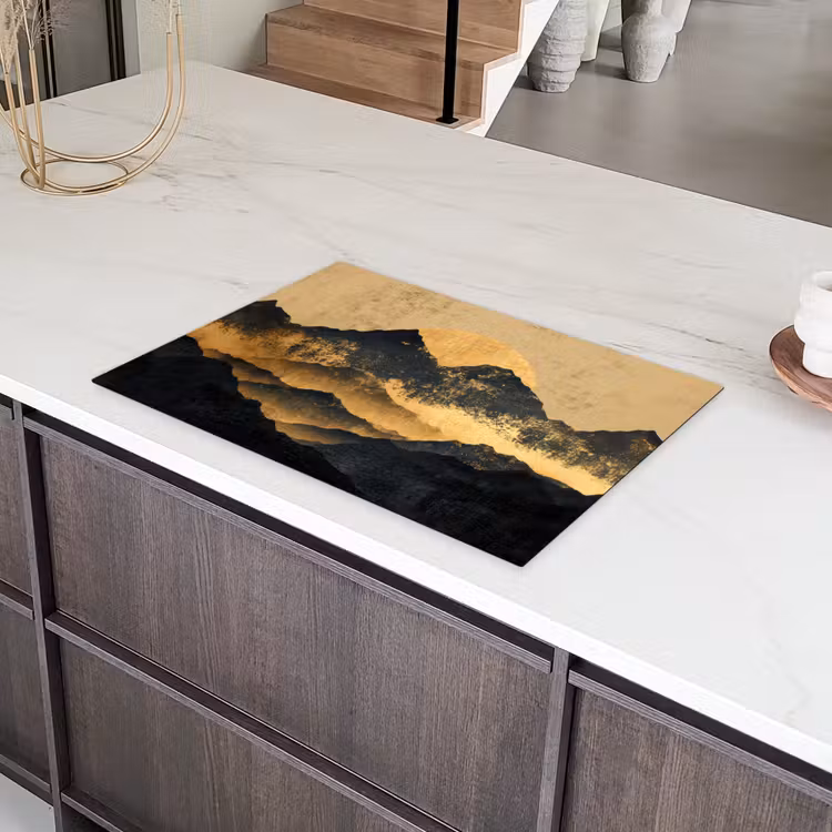 Gouden Bergen bij Maanlicht Inductie beschermer vinyl 3mm klein -sfeer8