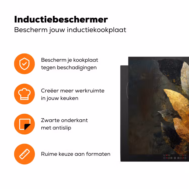 Gouden Bladcompositie – Botanische Luxe Inductie beschermer vinyl 3mm klein -zzzzzzz-td-ups