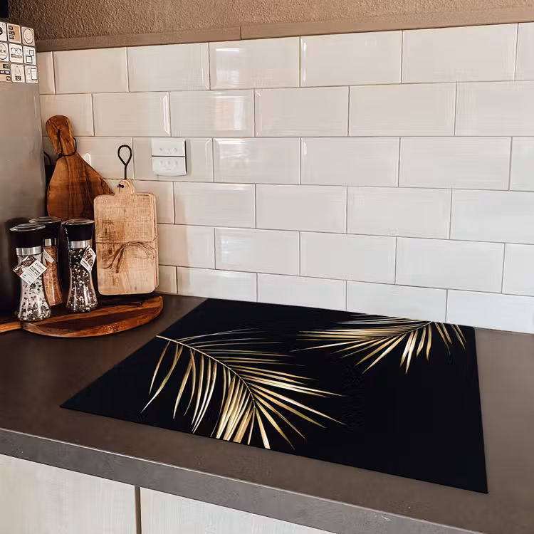 Gouden Elegantie van de Tropen Inductie beschermer vinyl 3mm groot -sfeer3