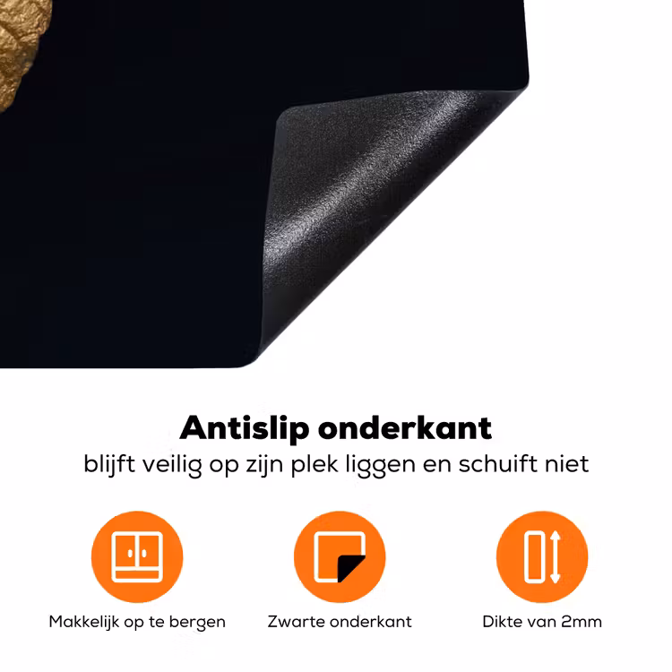 Gouden gefluister Inductie beschermer vinyl 3mm klein -zzzzzzz-td-onderkant