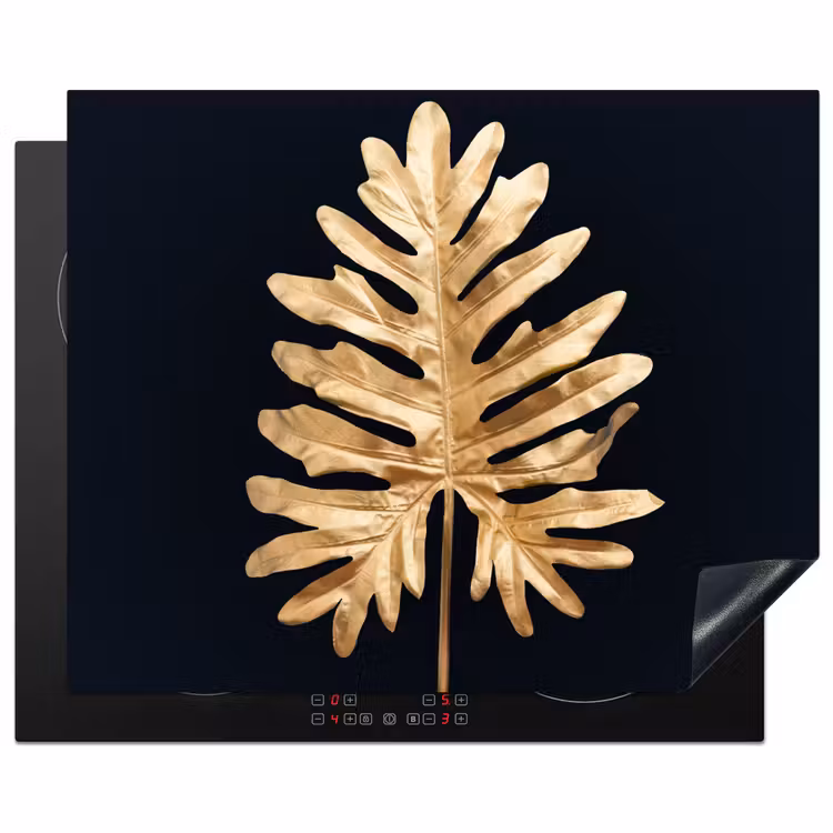 Gouden Monstera Majesteit Inductie beschermer vinyl 3mm groot -3d