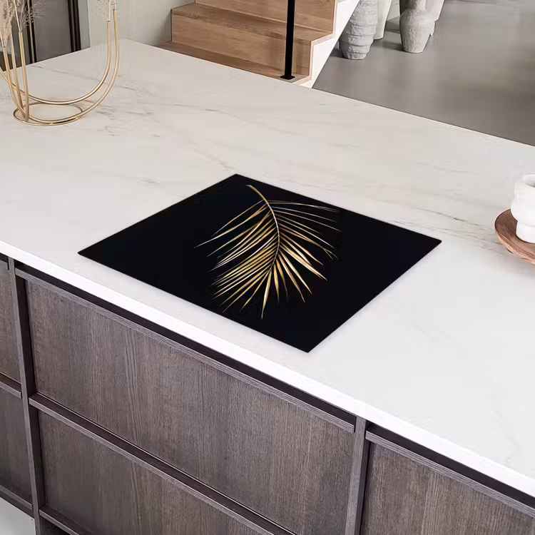 Gouden palmblad Inductie beschermer vinyl 3mm groot -sfeer8