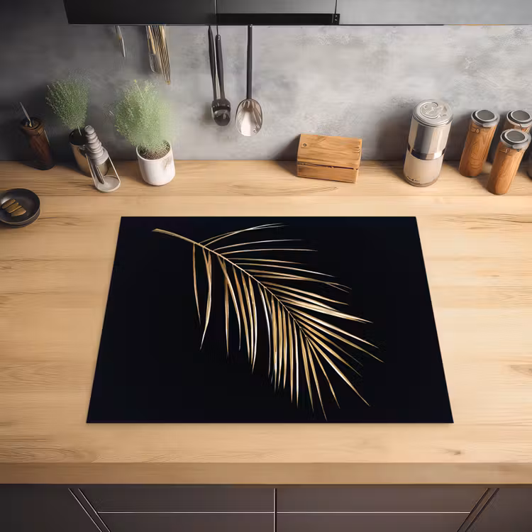 Gouden palmblad Inductie beschermer vinyl 3mm groot -sfeer5