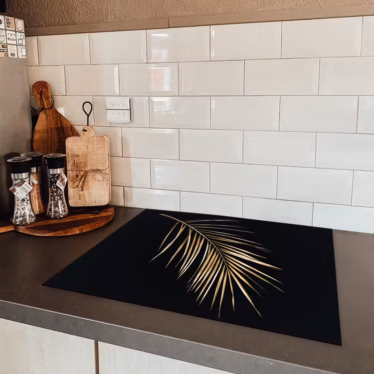 Gouden palmblad Inductie beschermer vinyl 3mm groot -sfeer3