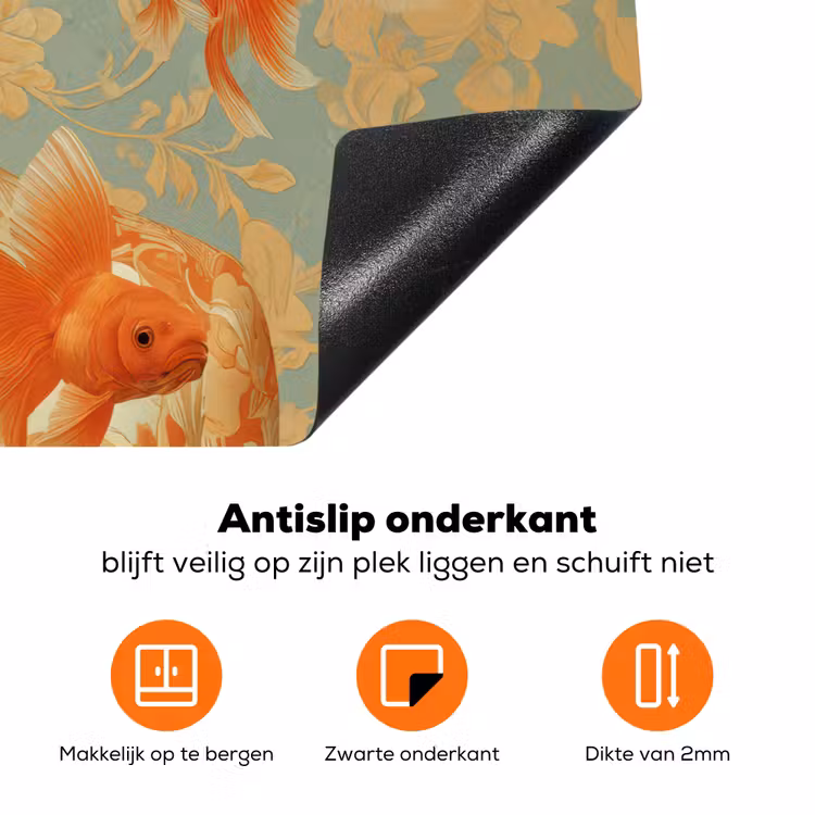 Goudvissen - Oranje - Vrouw - Blond Inductie beschermer vinyl 3mm klein -zzzzzzz-td-onderkant