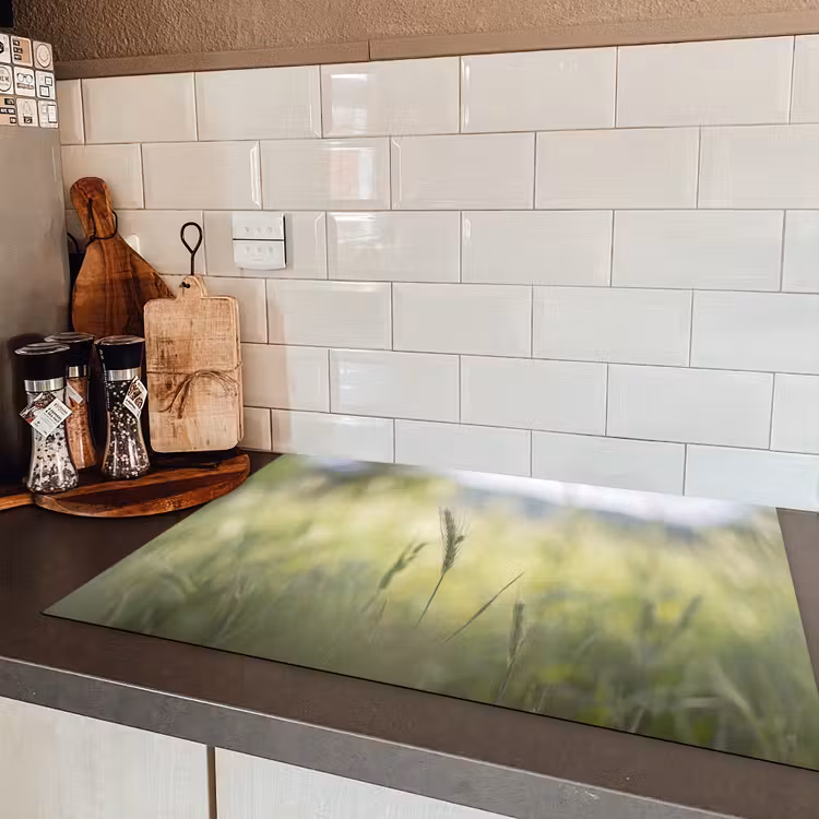 Graan - Aar - Natuur - Groen - Detail Inductie beschermer vinyl 3mm klein -sfeer3