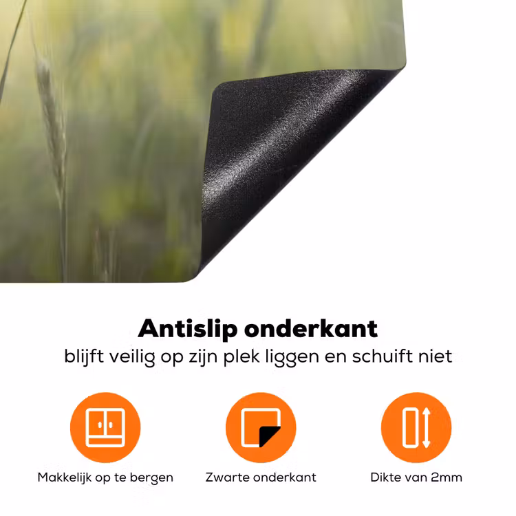 Graan - Aar - Natuur - Groen - Detail Inductie beschermer vinyl 3mm klein -zzzzzzz-td-onderkant