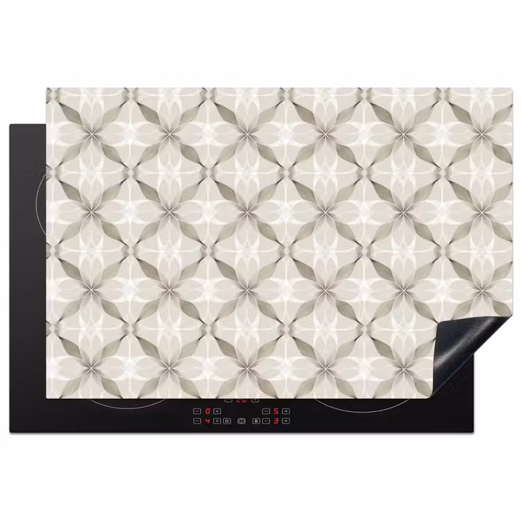 Grafisch - Patroon - Grijs Inductie beschermer vinyl 3mm klein 276 -3d