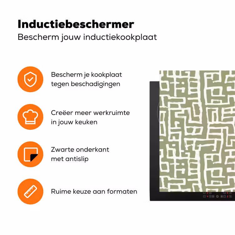 Grafisch - Patroon - Groen Inductie beschermer vinyl 3mm klein 276 -zzzzzzz-td-ups