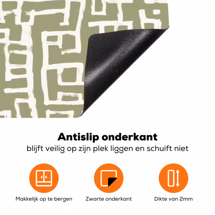 Grafisch - Patroon - Groen Inductie beschermer vinyl 3mm klein 276 -zzzzzzz-td-onderkant