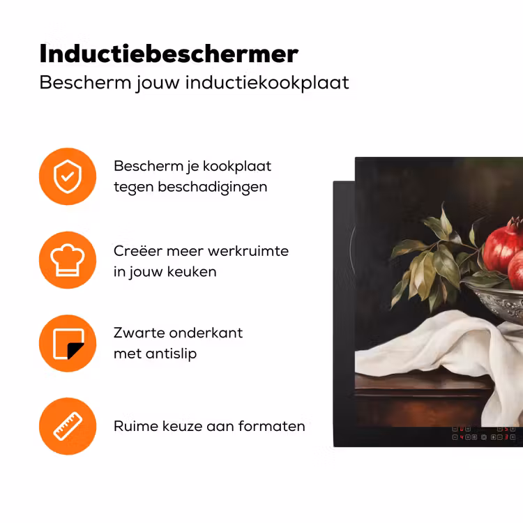 Granaatappels - Klassiek - Vintage Inductie beschermer vinyl 3mm klein -zzzzzzz-td-ups