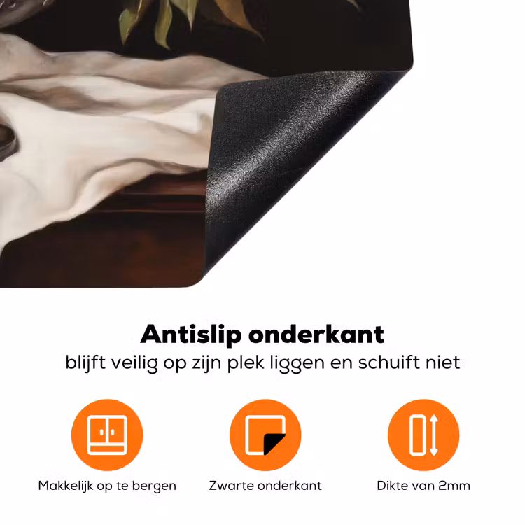 Granaatappels - Klassiek - Vintage Inductie beschermer vinyl 3mm klein -zzzzzzz-td-onderkant