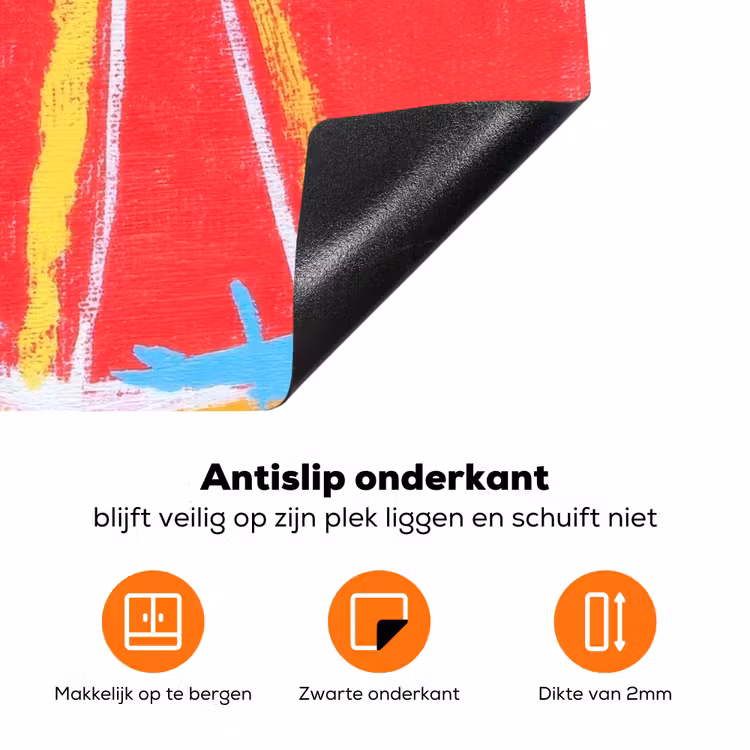 Grapefruit - Geschilderd - Roze - Strepen Inductie beschermer vinyl 3mm klein -zzzzzzz-td-onderkant