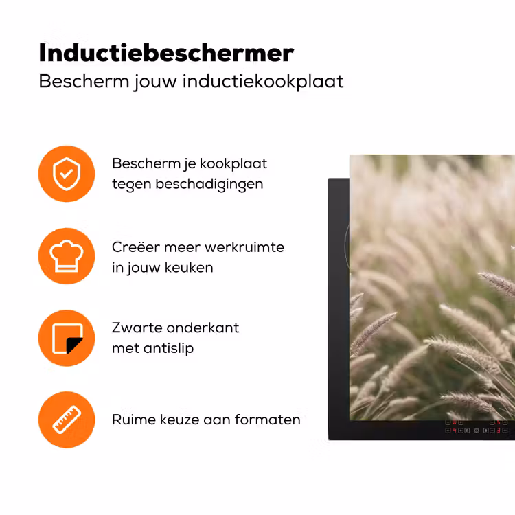 Gras - Close up - Groen Inductie beschermer vinyl 3mm klein -zzzzzzz-td-ups