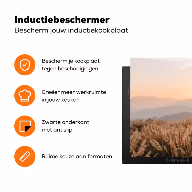 Gras - Veld - Zon - Natuur Inductie beschermer vinyl 3mm klein -zzzzzzz-td-ups