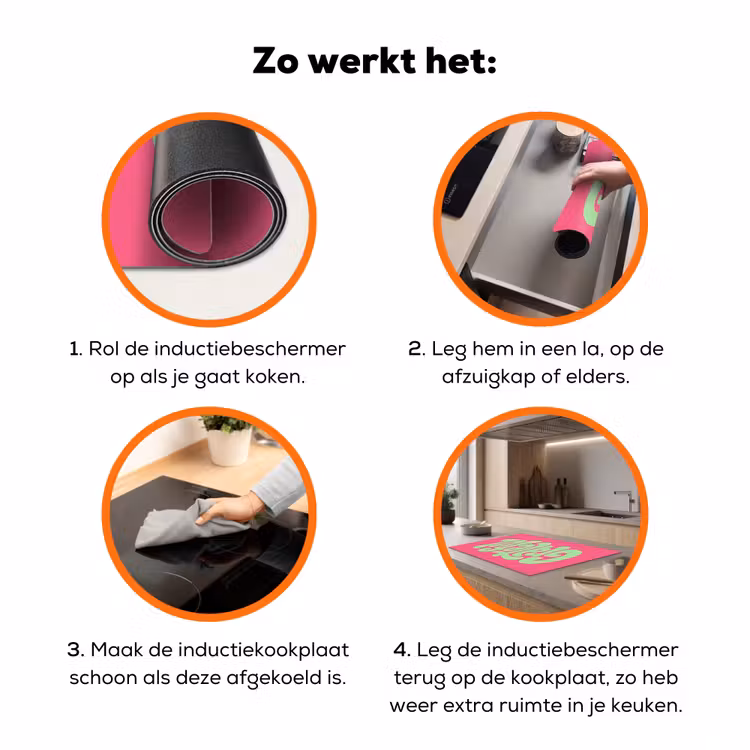 Grateful - Groen - Grafisch - Vloeiend Inductie beschermer vinyl 3mm klein -zzzzzzz-td-werking