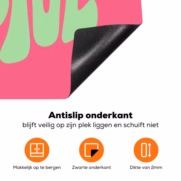 Grateful - Groen - Grafisch - Vloeiend Inductie beschermer vinyl 3mm klein -zzzzzzz-td-onderkant