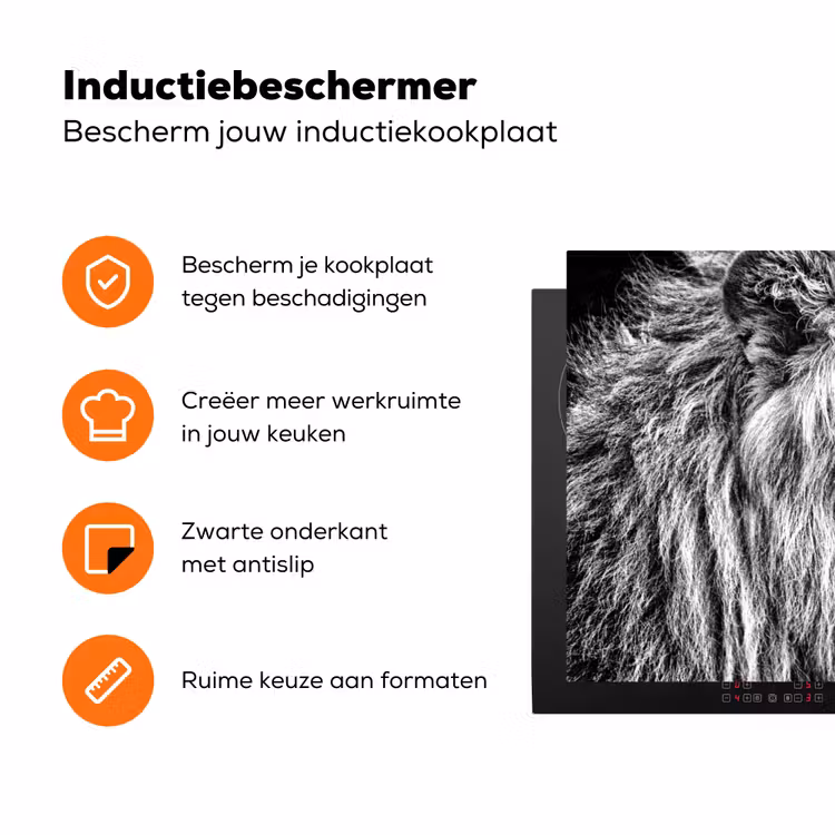 Gravure van een Koning Inductie beschermer vinyl 3mm klein -zzzzzzz-td-ups