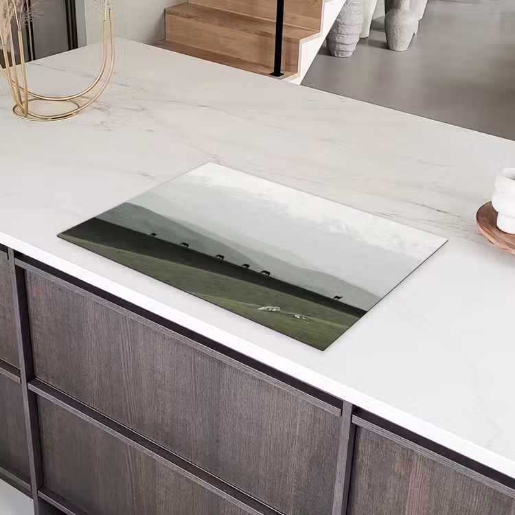 Grijs - Berg - Paarden Inductie beschermer vinyl 3mm klein -sfeer8