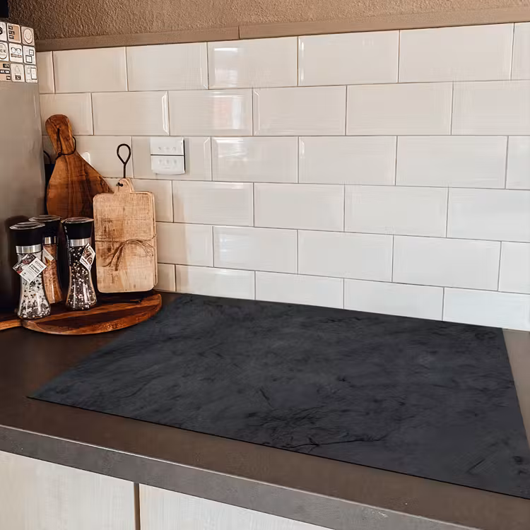 Grijs - Cement - Beton - Industrieel - Structuur Inductie beschermer vinyl 3mm klein -sfeer3