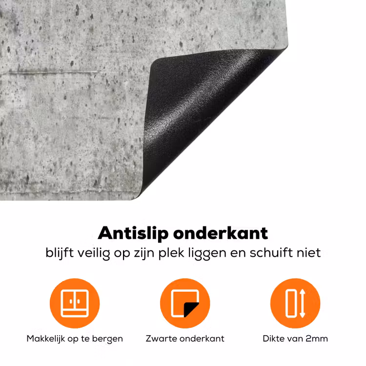 Grijs - Muur - Poriën Inductie beschermer vinyl 3mm klein 276 -zzzzzzz-td-onderkant