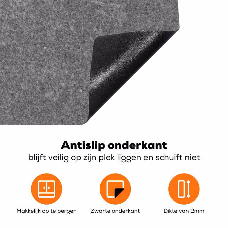 Grind en Grijs Inductie beschermer vinyl 3mm klein -zzzzzzz-td-onderkant