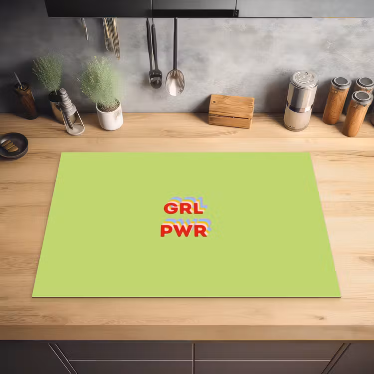 Grl pwr - Groen - Rood - 3D Inductie beschermer vinyl 3mm klein -sfeer5