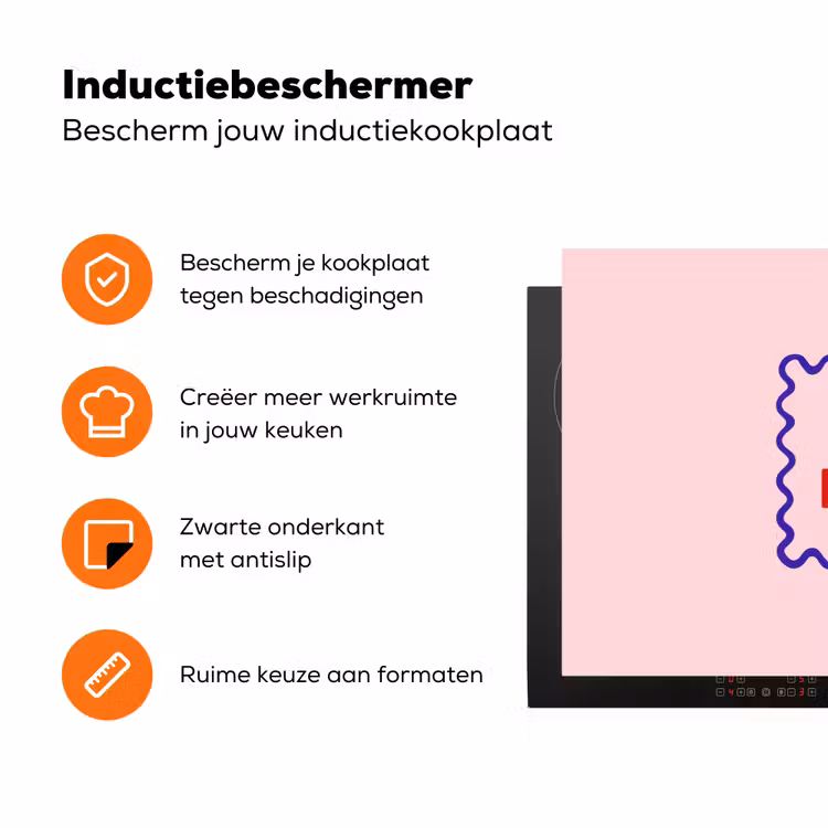 Grl pwr - Roze - Kader Inductie beschermer vinyl 3mm klein -zzzzzzz-td-ups