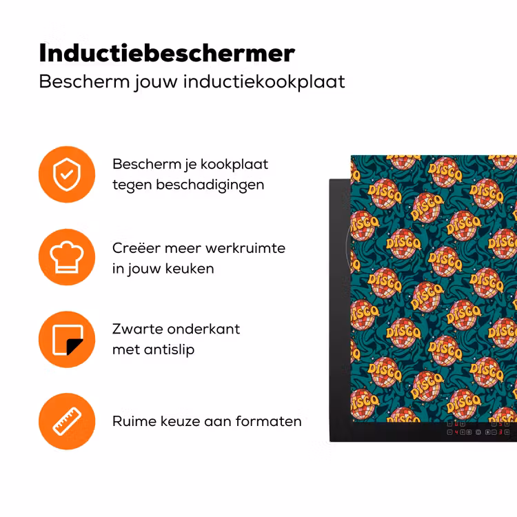 Retro - Disco - Swingend - Groen - Multi Inductie beschermer vinyl 3mm klein 276 -zzzzzzz-td-ups