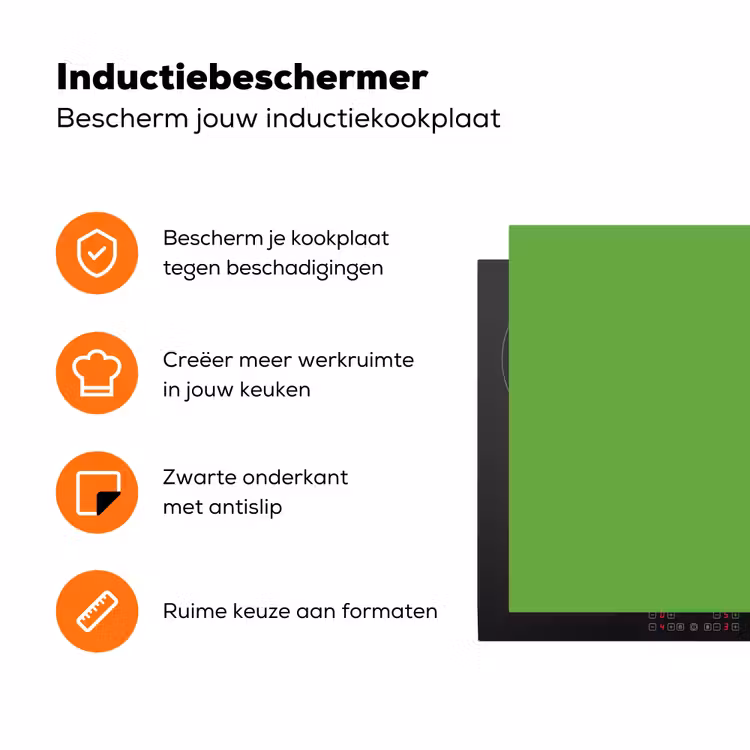 Groen - Kleuren - Natuur Inductie beschermer vinyl 3mm klein 276 -zzzzzzz-td-ups