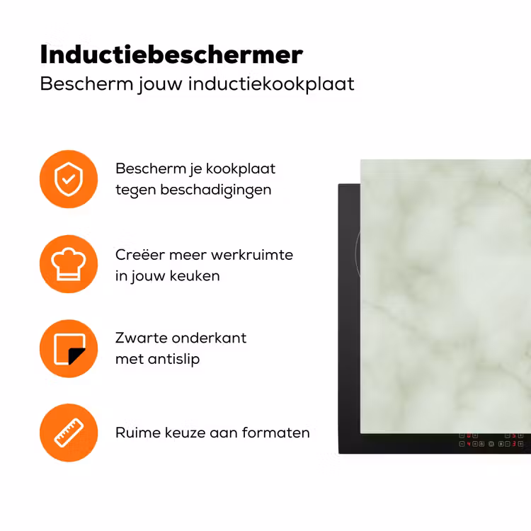 Groen - Marmer - Aders Inductie beschermer vinyl 3mm klein 276 -zzzzzzz-td-ups