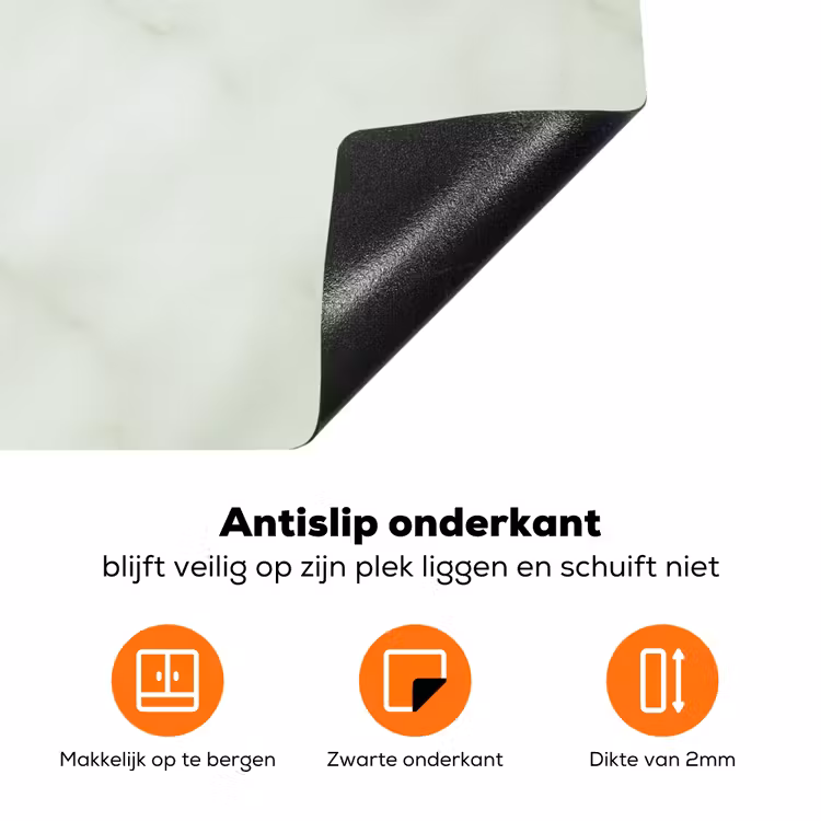 Groen - Marmer - Aders Inductie beschermer vinyl 3mm klein 276 -zzzzzzz-td-onderkant