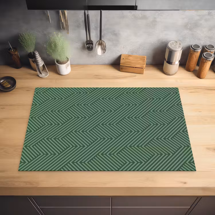 Groen - Strepen - Patroon Inductie beschermer vinyl 3mm klein 276 -sfeer5