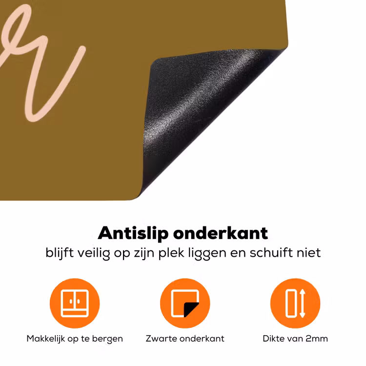 Groen - Too old for cher - Roze Inductie beschermer vinyl 3mm klein -zzzzzzz-td-onderkant