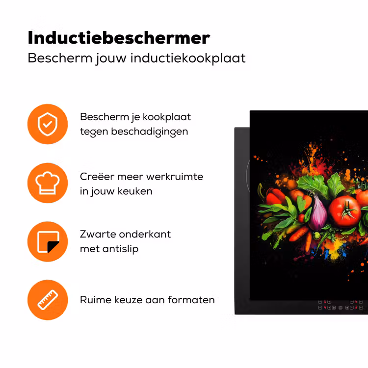 Groente - Eten - Kruiden - Graffiti - Koken Inductie beschermer vinyl 3mm klein -zzzzzzz-td-ups