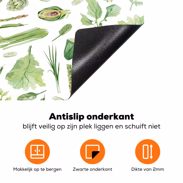 Groente - Patroon - Groen - Rood Inductie beschermer vinyl 3mm klein 276 -zzzzzzz-td-onderkant