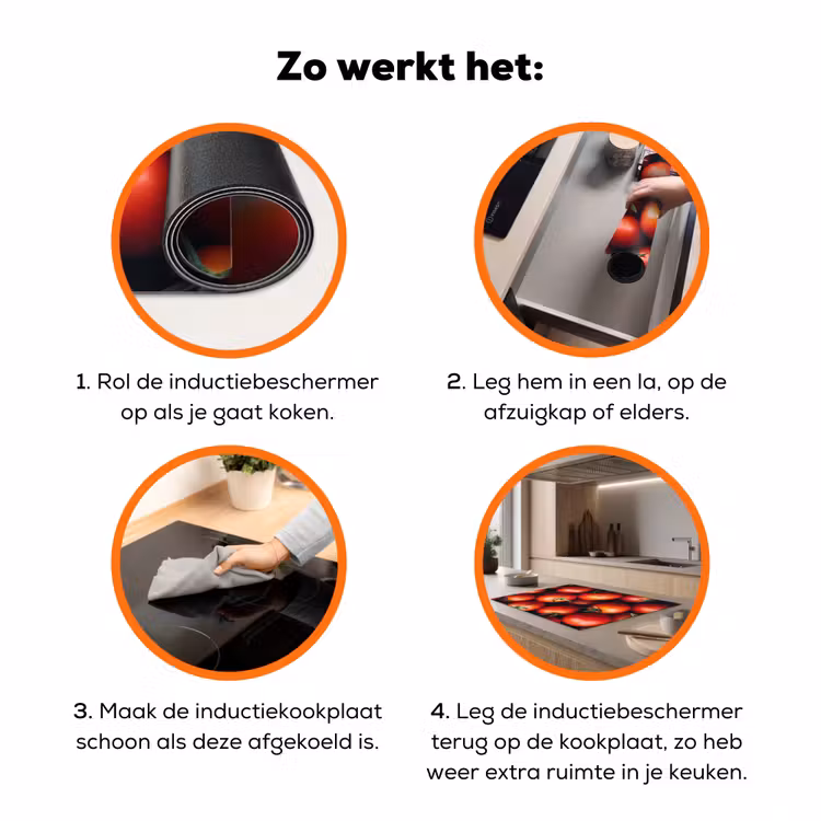 Groente - Rood - Tomaten Inductie beschermer vinyl 3mm klein -zzzzzzz-td-werking