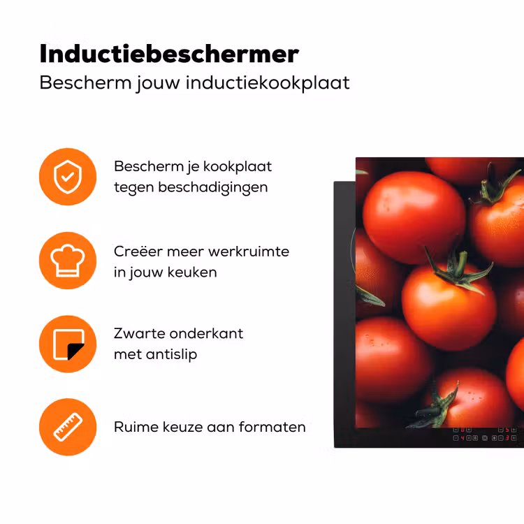 Groente - Rood - Tomaten Inductie beschermer vinyl 3mm klein -zzzzzzz-td-ups
