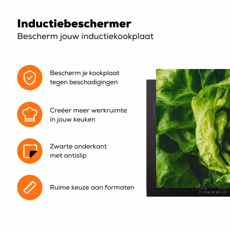 Groente - Sla - Groen Inductie beschermer vinyl 3mm klein -zzzzzzz-td-ups