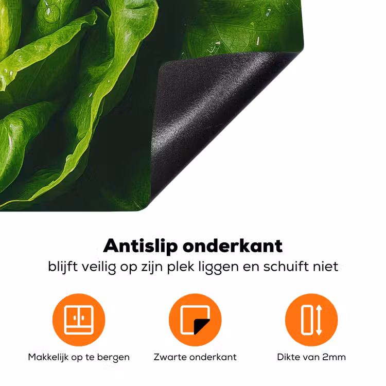 Groente - Sla - Groen Inductie beschermer vinyl 3mm klein -zzzzzzz-td-onderkant
