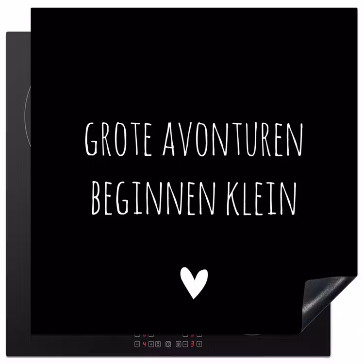 Grote avonturen beginnen klein - Spreuken - Quotes Inductie beschermer vinyl 3mm middel -3d