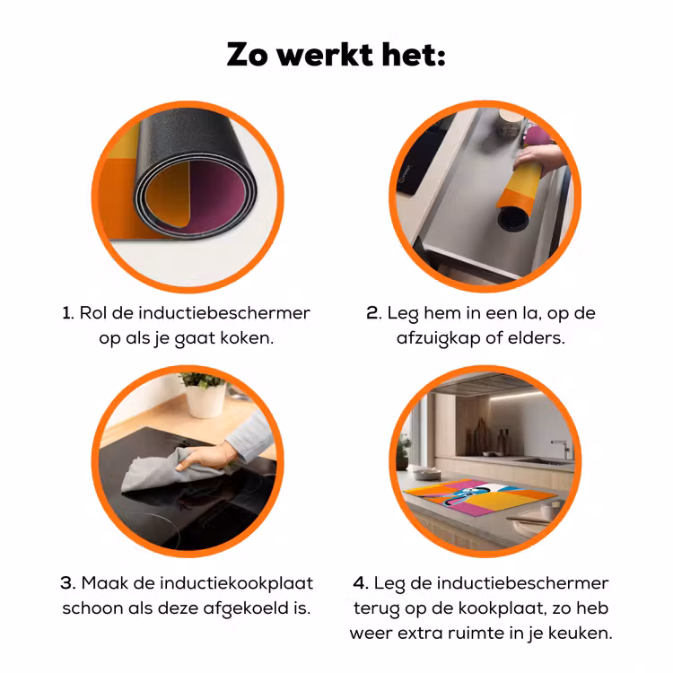 Haas - Kleurvakken - Oren - Roze Inductie beschermer vinyl 3mm klein -zzzzzzz-td-werking