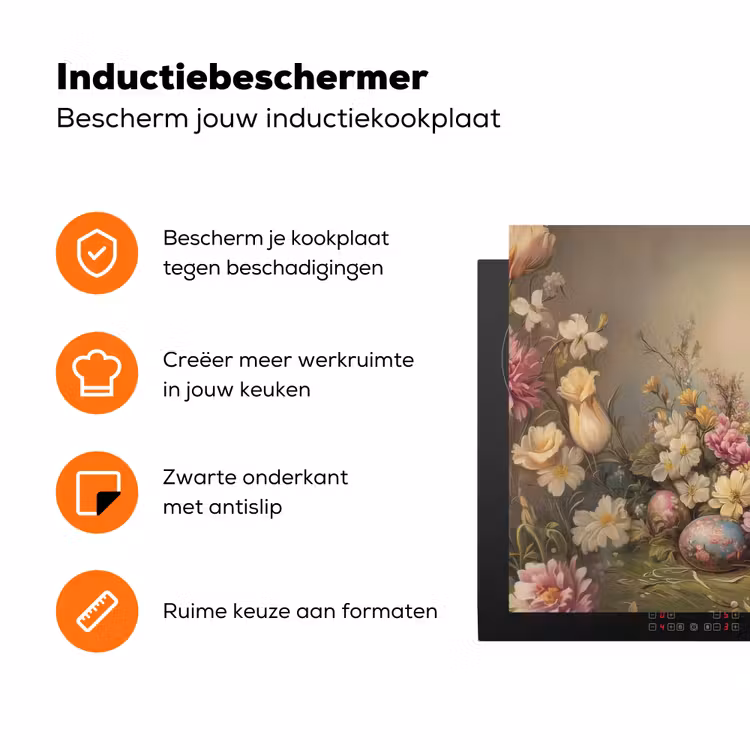 Haas - Stilleven - Bloemen Inductie beschermer vinyl 3mm klein -zzzzzzz-td-ups