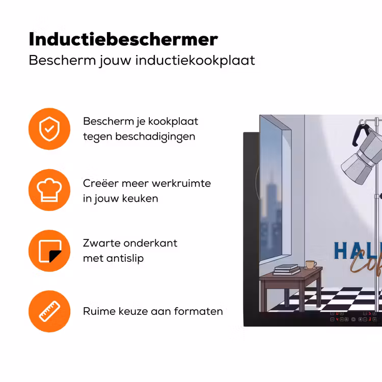 Half human, Half Coffee - Infuus - Koffie Inductie beschermer vinyl 3mm klein -zzzzzzz-td-ups
