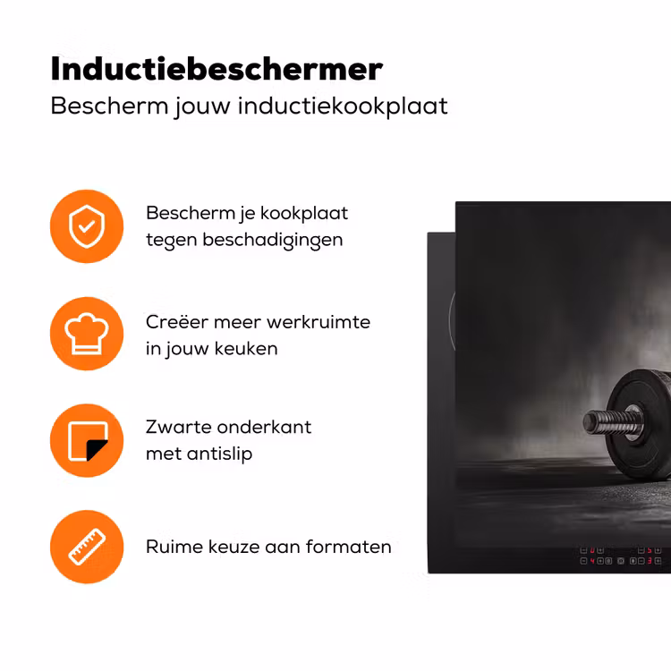 Halter - Gewichten - Zwart Inductie beschermer vinyl 3mm klein -zzzzzzz-td-ups