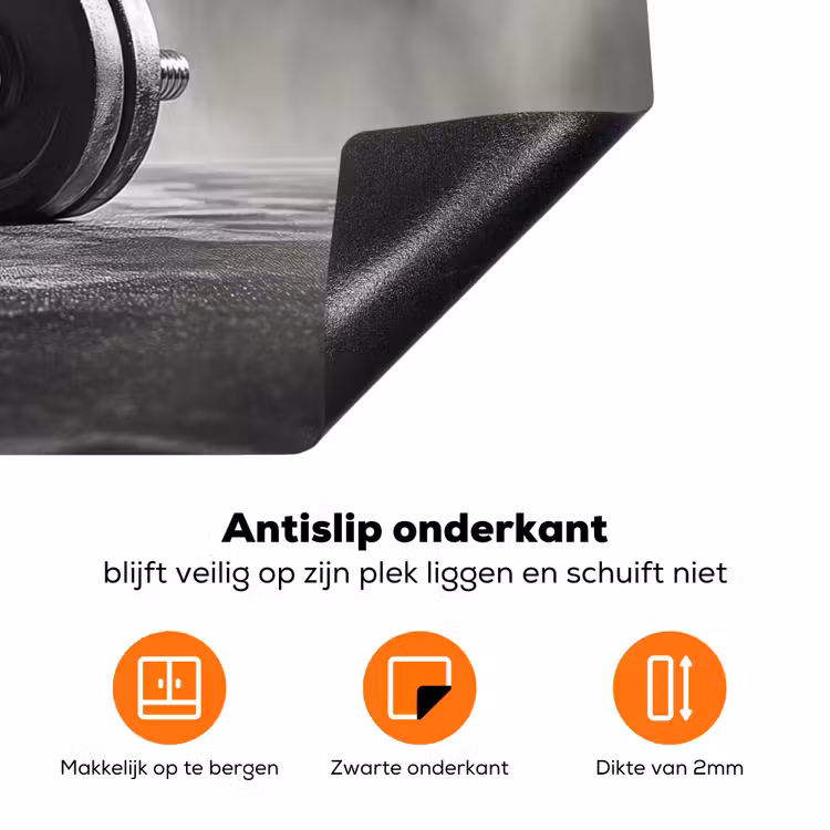 Halter - Gewichten - Zwart Inductie beschermer vinyl 3mm klein -zzzzzzz-td-onderkant