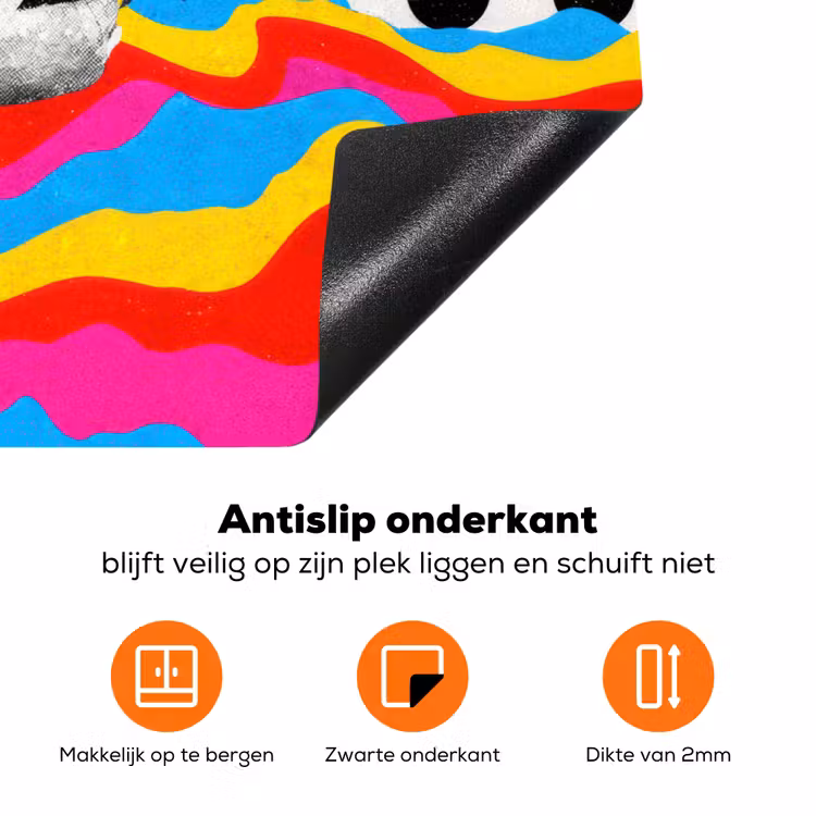 Hamburger - Stippen - Golven - Kleuren Inductie beschermer vinyl 3mm klein -zzzzzzz-td-onderkant